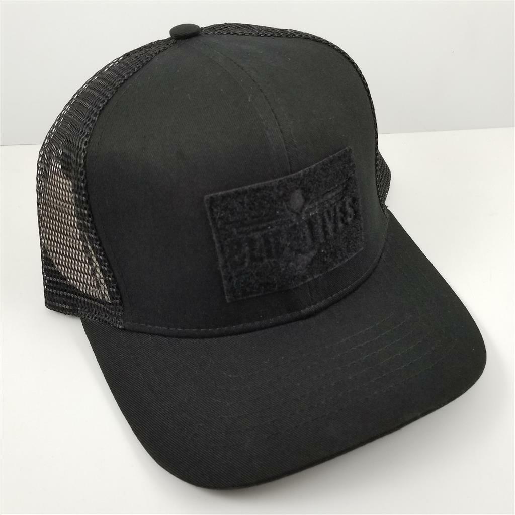 NEW Tactical Morale Patch Baseball Hat Black Mesh Hook Loop Front Blue Lives Cap