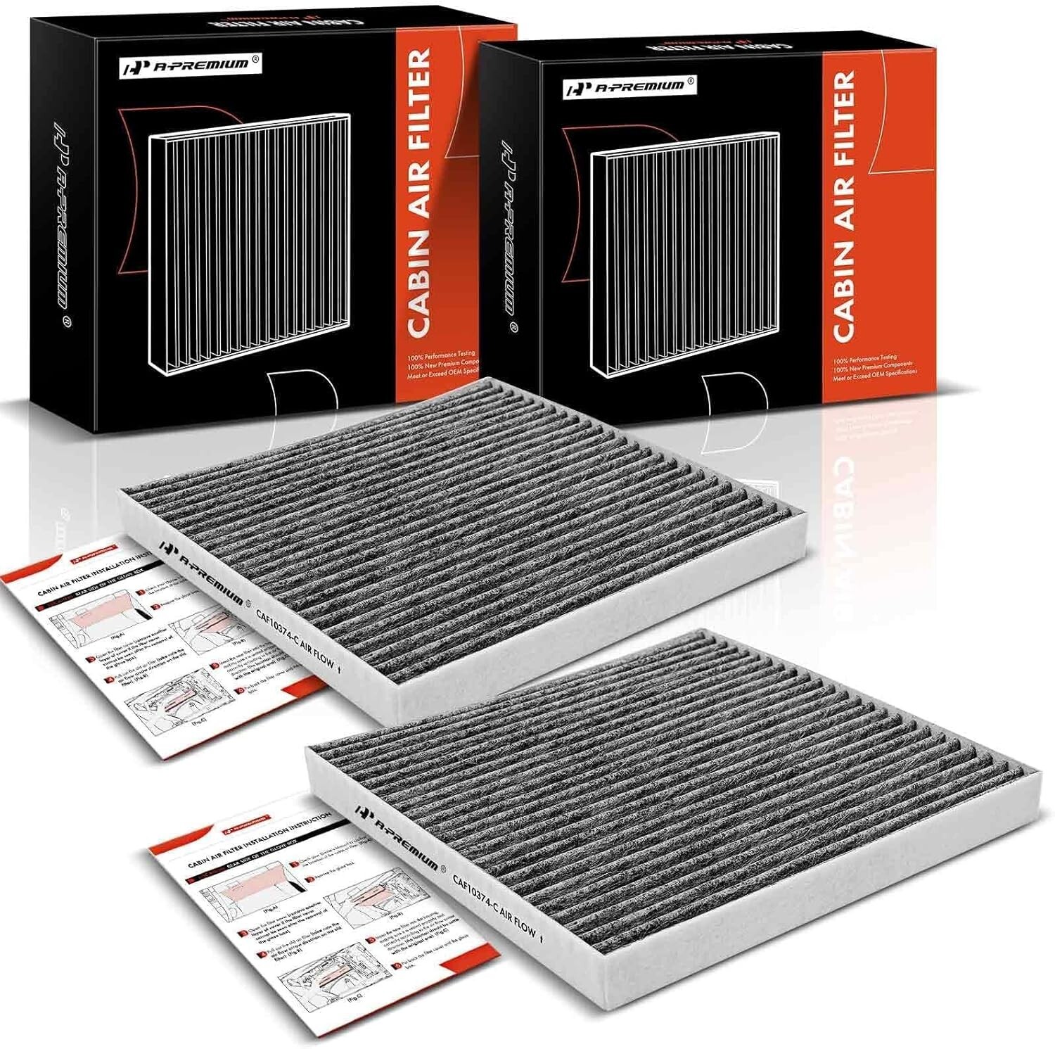 A-Premium 2-PC Cabin Air Filter with Activated Carbon Compatible with Toyota, Do