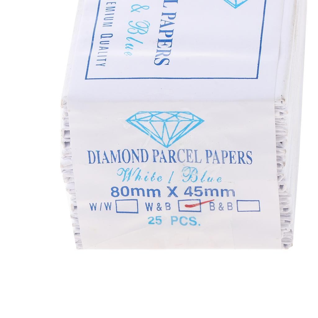 Prettyia 25Pcs Diamond Parcel Papers Blue and White 80 x