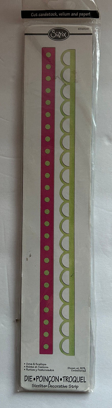 SIZZIX  Sizzlits Decorative Strip Die - Dots & Scallops Border Die 656541 HTF