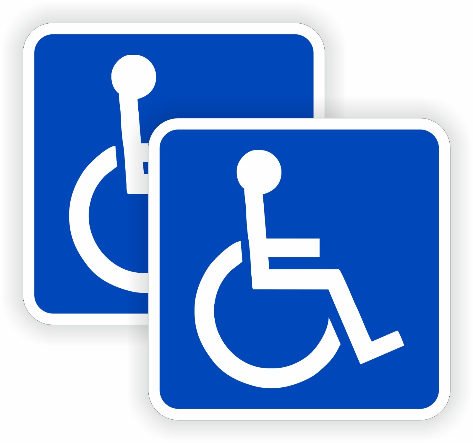 pair 2 inch Square Handicap Symbol Vinyl Decals Stickers Handicapped Wheelchair