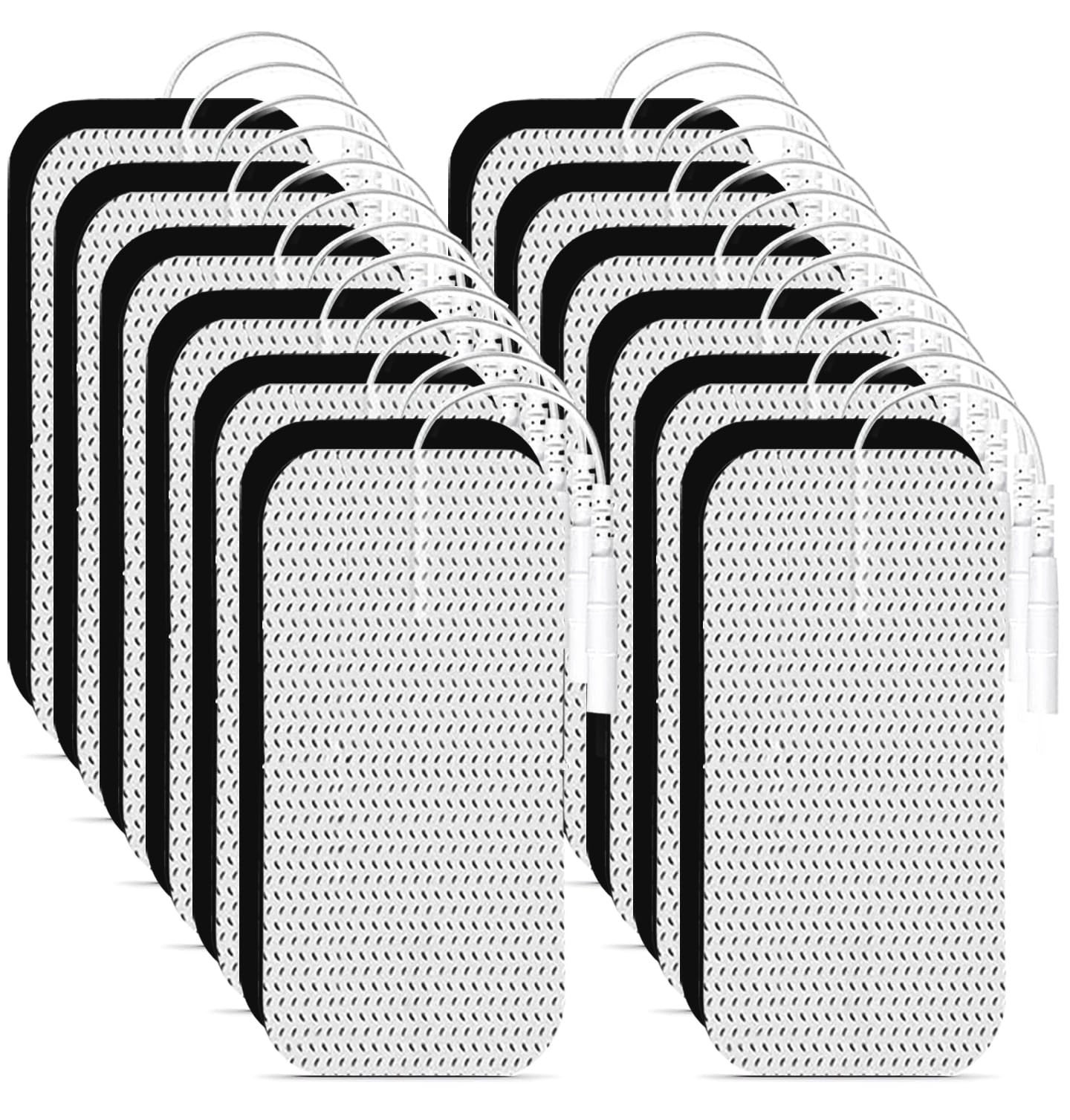 Reusable 2x4" TENS Unit Electrode Pads - 24 Large Self-Stick Rectangular Electro