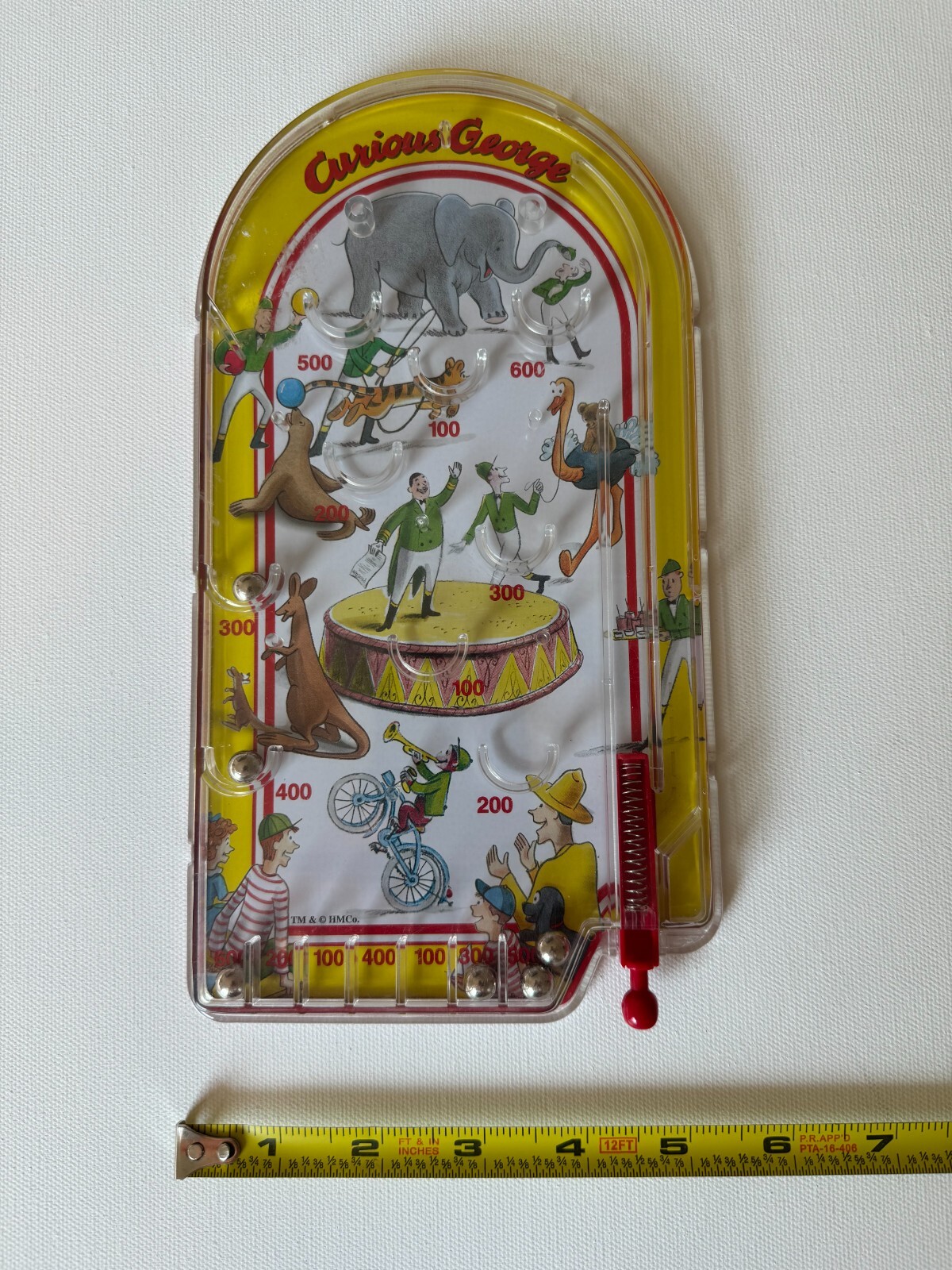 Curious George Pinball Game 10" tall by Schylling