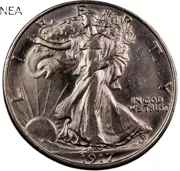 1917-D Walking Liberty Half Dollar ~ Borderline Uncirculated (AU++) ~ 90% Silver