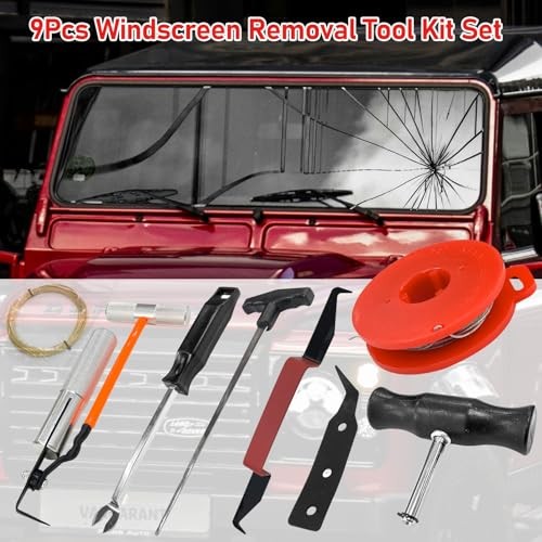 9Pcs Windshield Removal Tool Kit for Classic Vintage Car, Molded Windscreen