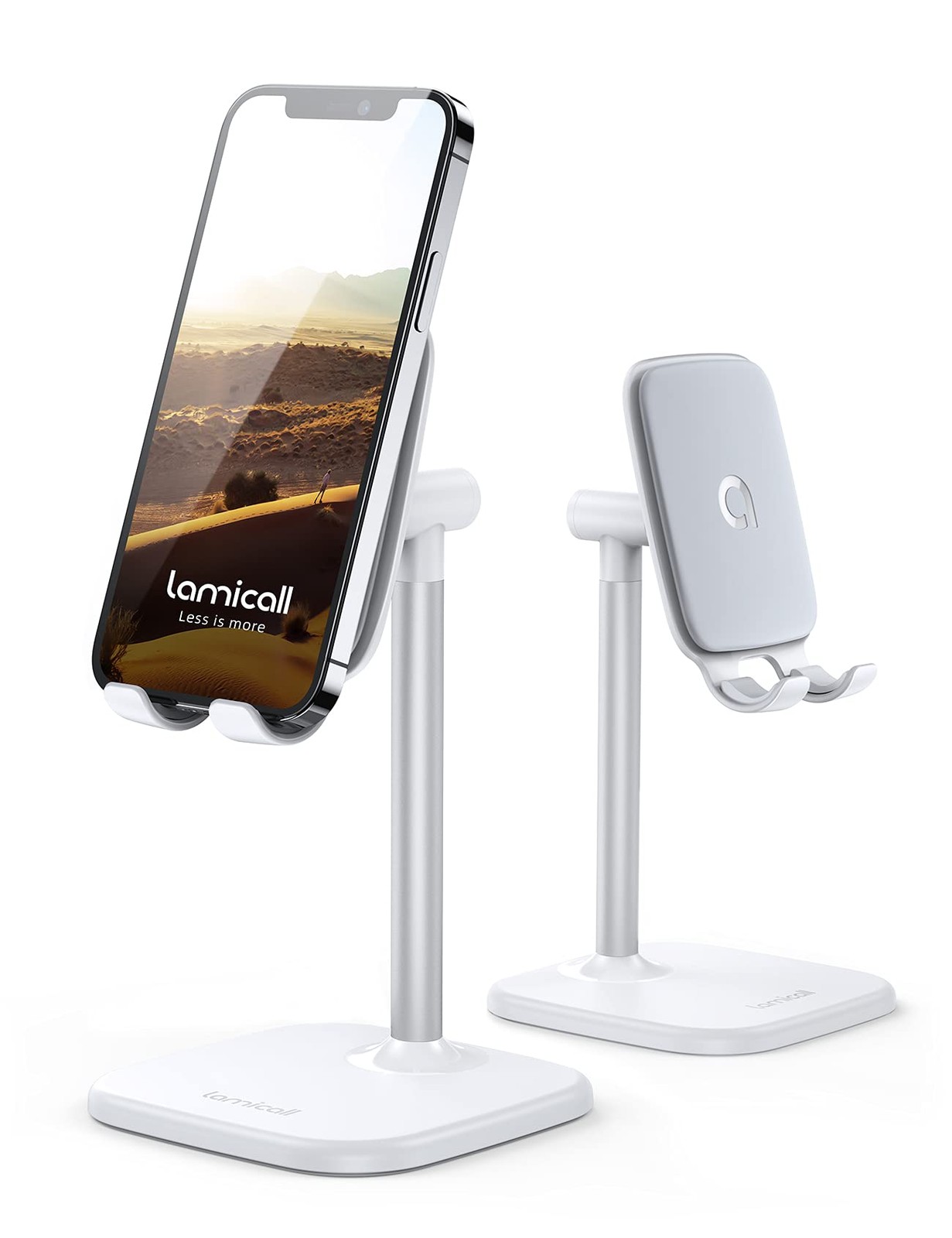 Lamicall Cell Phone Stand for Desk - Adjustable Mobile Holder White