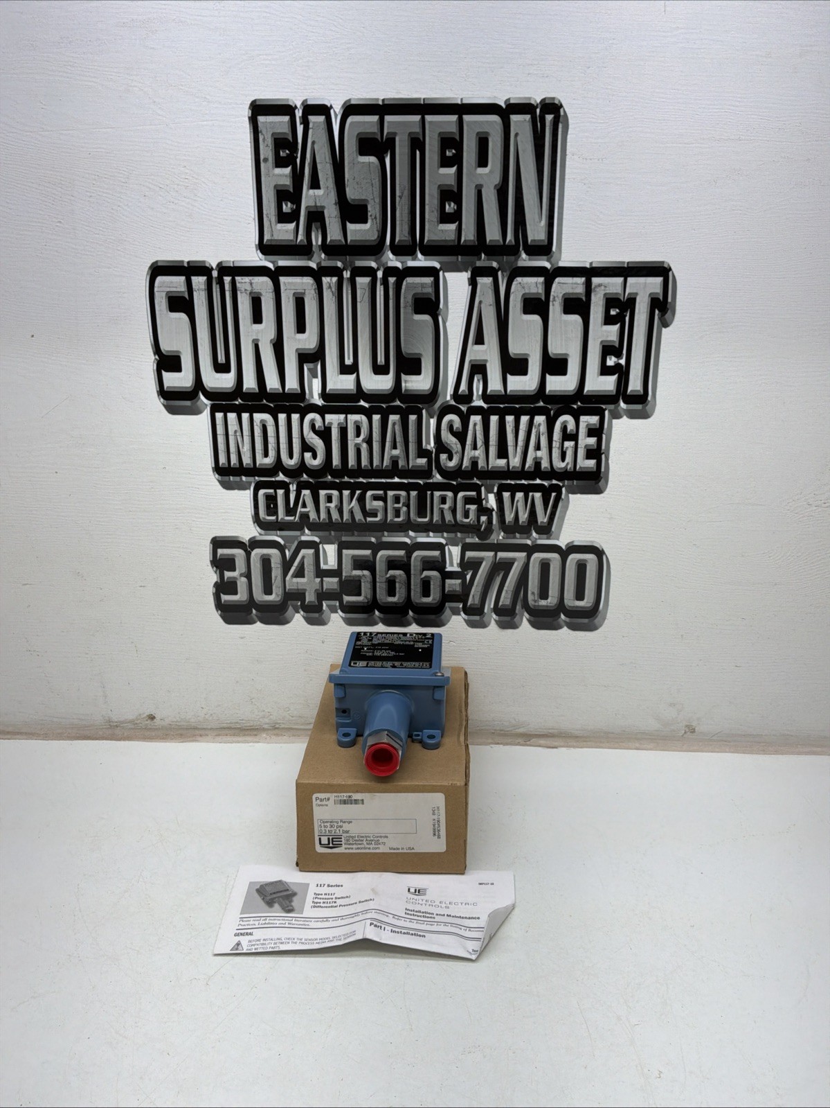 United Electric Pressure Switch 5-30PSI 117 Series H117-190 NIB