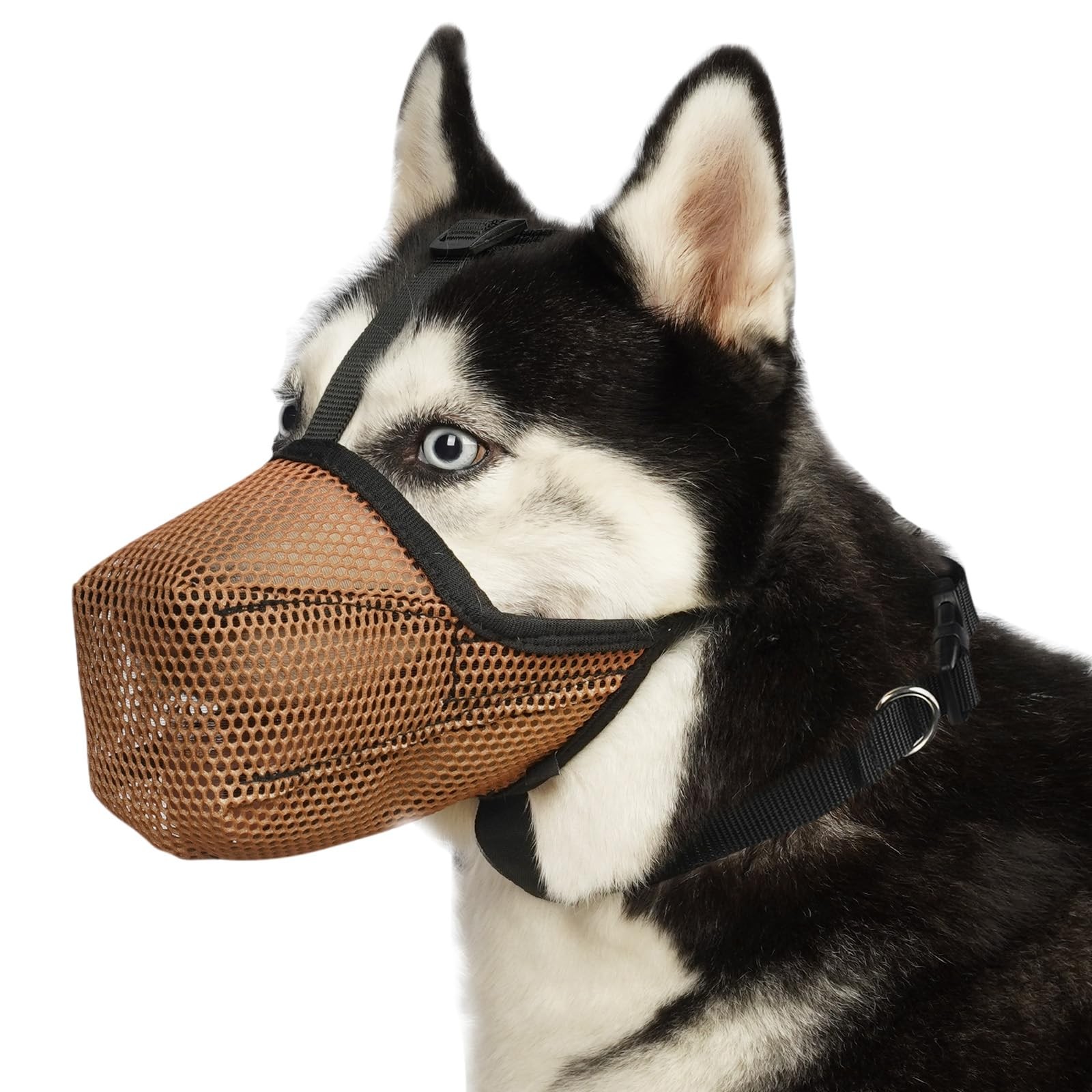 Mayerzon Dog Muzzle, Soft Mesh Muzzles for Large S-(Snout:8½"-9½"), Brown