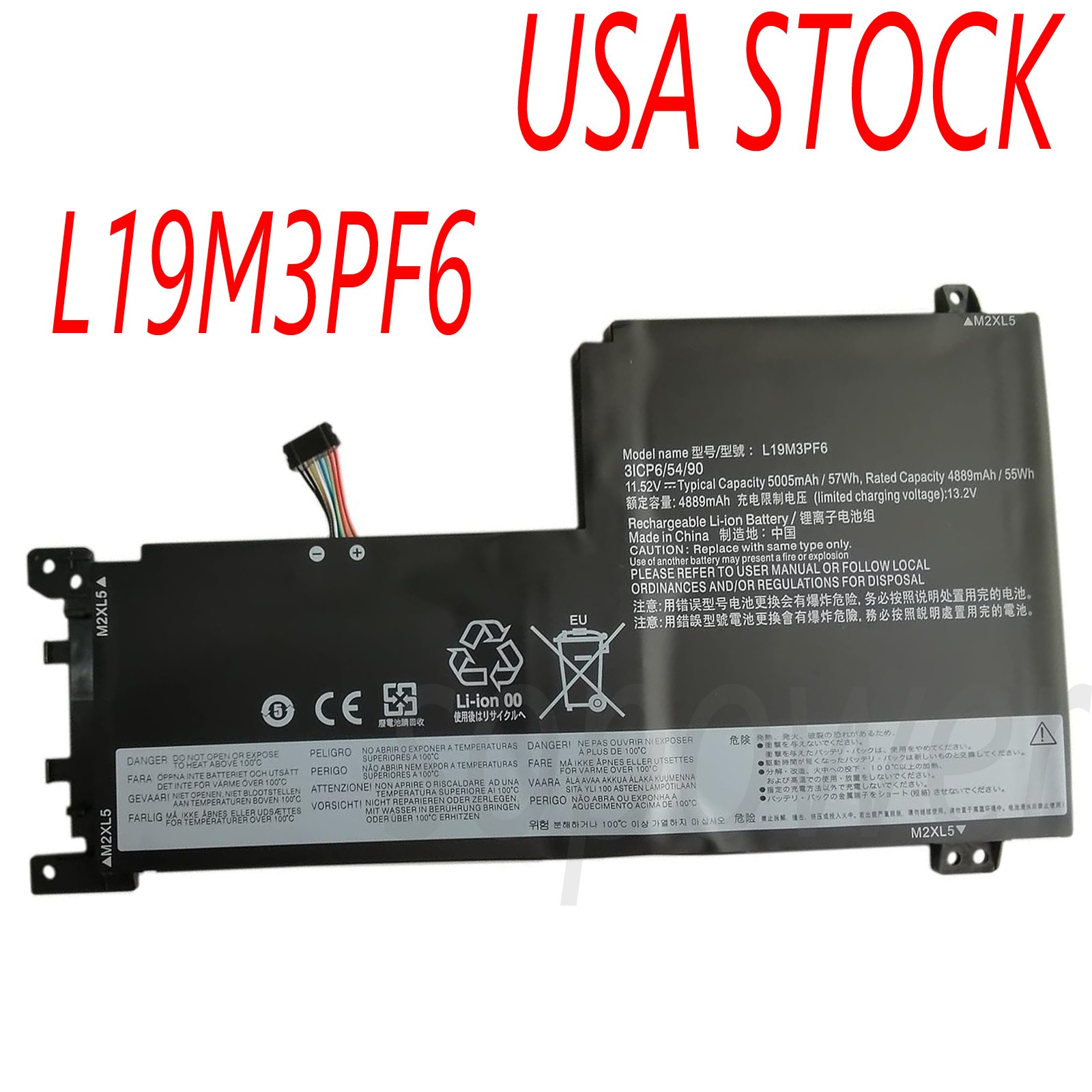 57Wh L19M3PF6 Laptop Battery for Lenovo Ideapad 5-15IIL05 5-15ARE05 5-15ITL