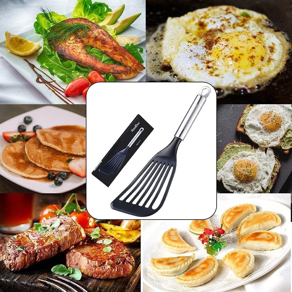 Thin Spatula for Nonstick Cookware, Flexible Kitchen Spatula Turner for Fish/Egg