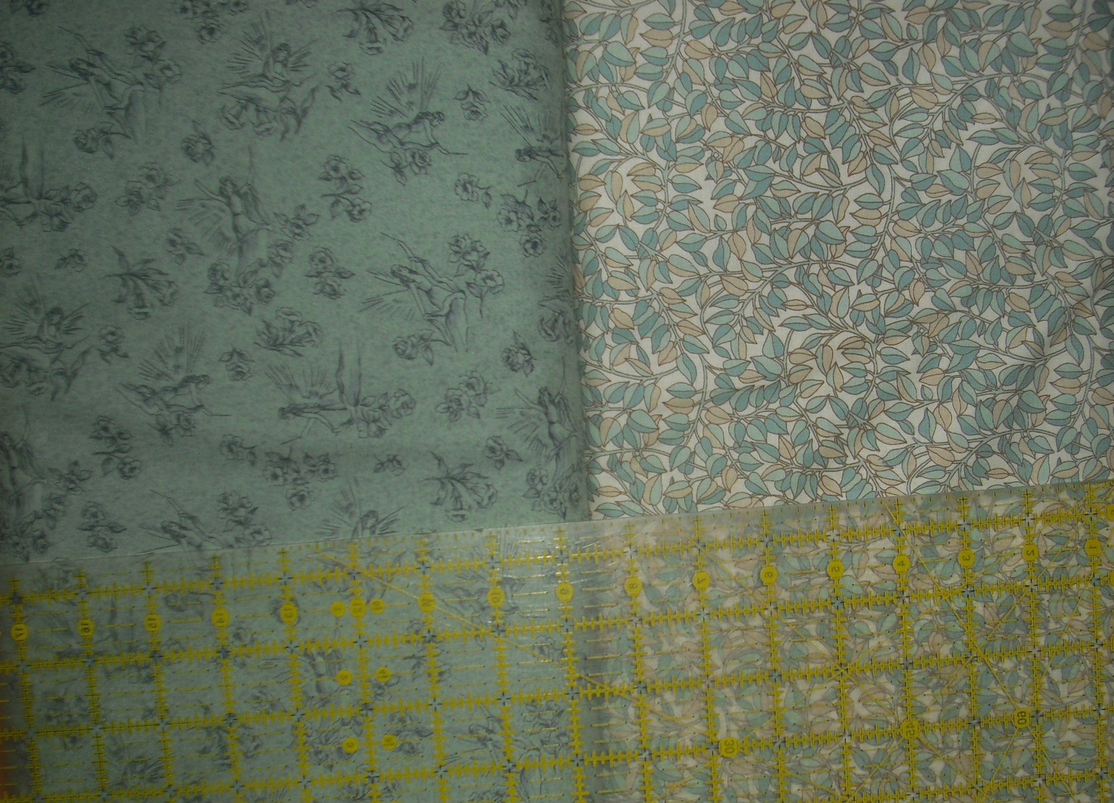 2 YDS "Garden Fairies & Tonal Leaves"  Quilt, Sew, Fabric  by Rose & Hubble