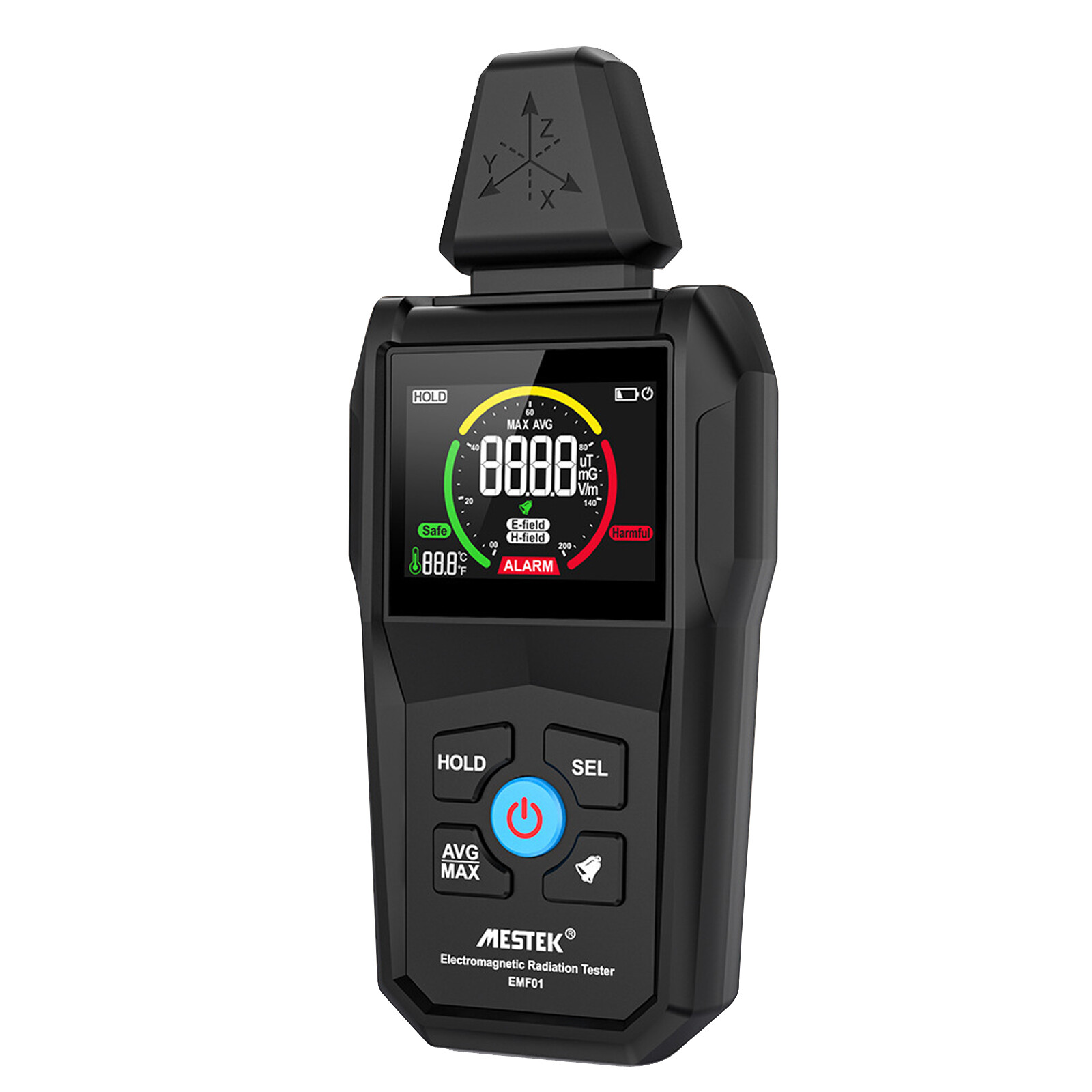 Digital EMF Meter Temperature/Electric Field / Magnetic Field Radiation Detector