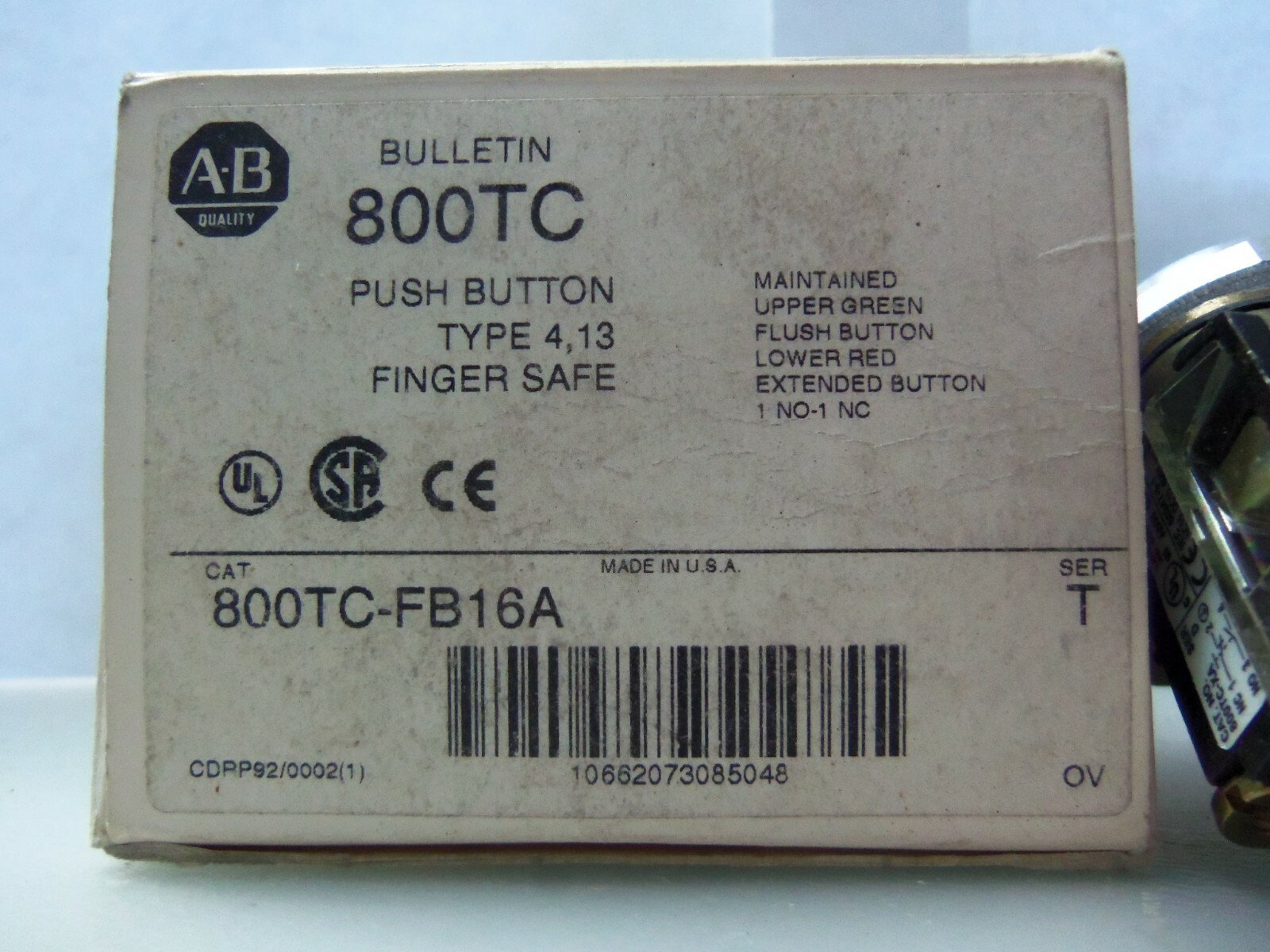 New Allen Bradley 800TC-FB16A Maintained Push Button Series T NIB