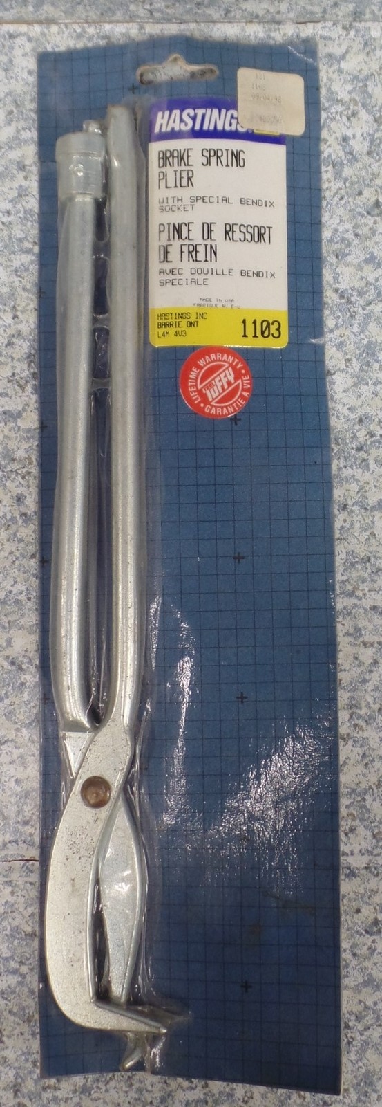 HASTINGS 1103 Brake Spring Pliers with Special Bendix Socket NEW