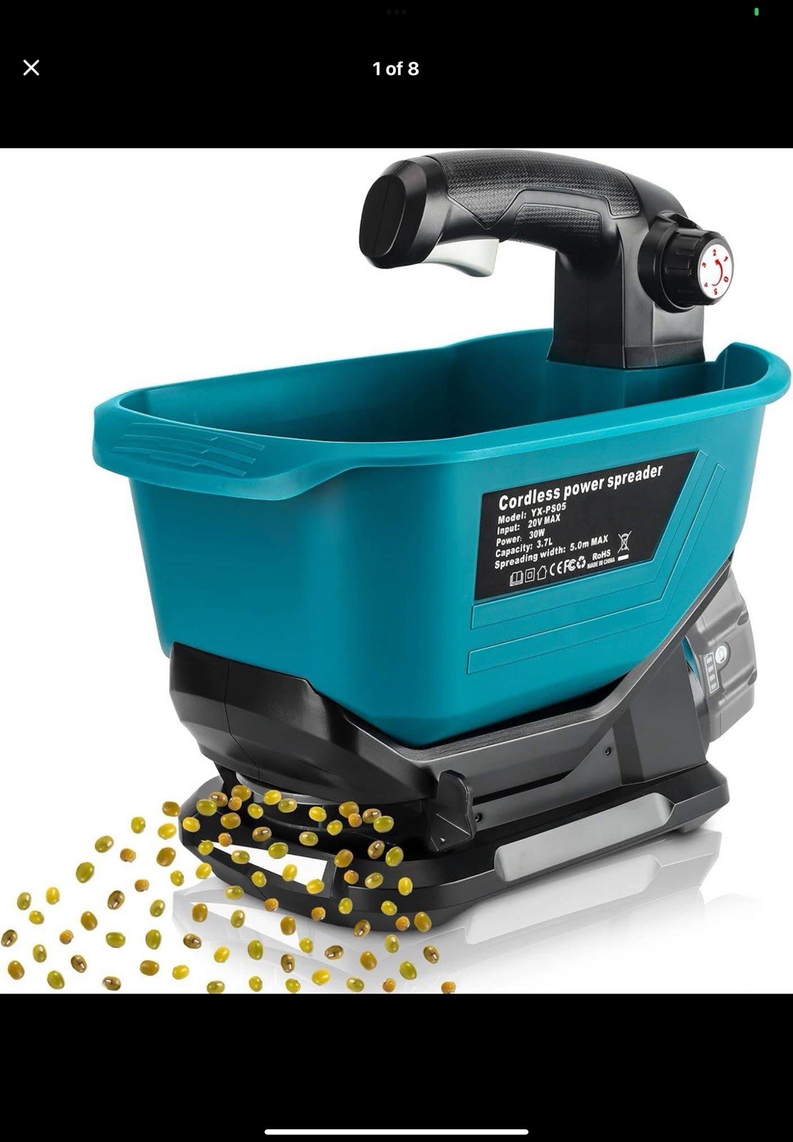 Grass Seed, Fertilizer, and Salt Spreader For Makita 18v Battery, handheld