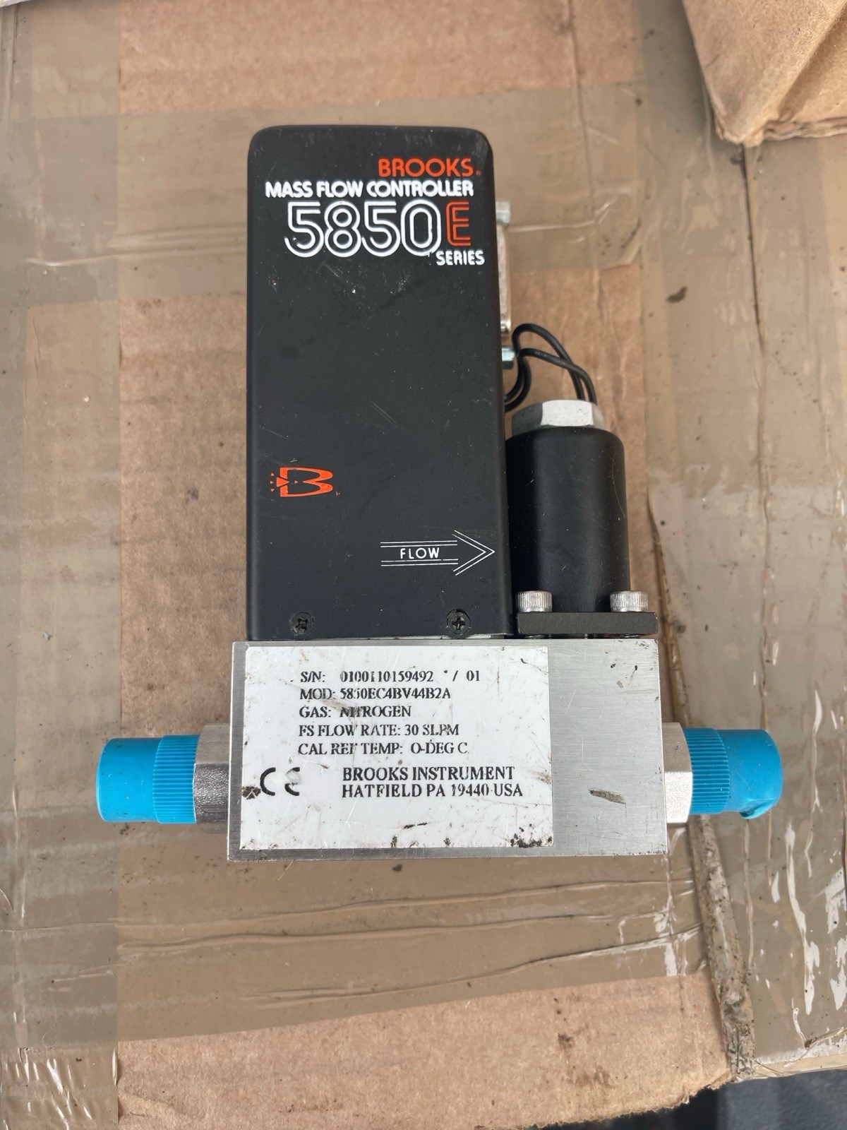 Brooks 5850E Mass Flow Controller 30 SLPM Nitrogen MFC Tested Power On