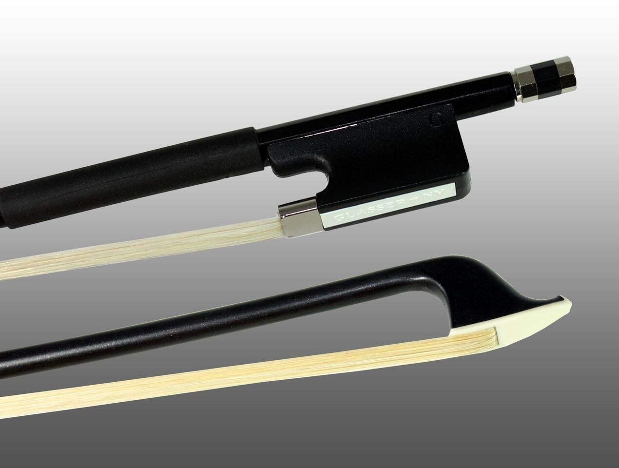 CELLO BOW FIBERGLASS HALF-LINED FROG LEATHERETTE GRIP - 4/4