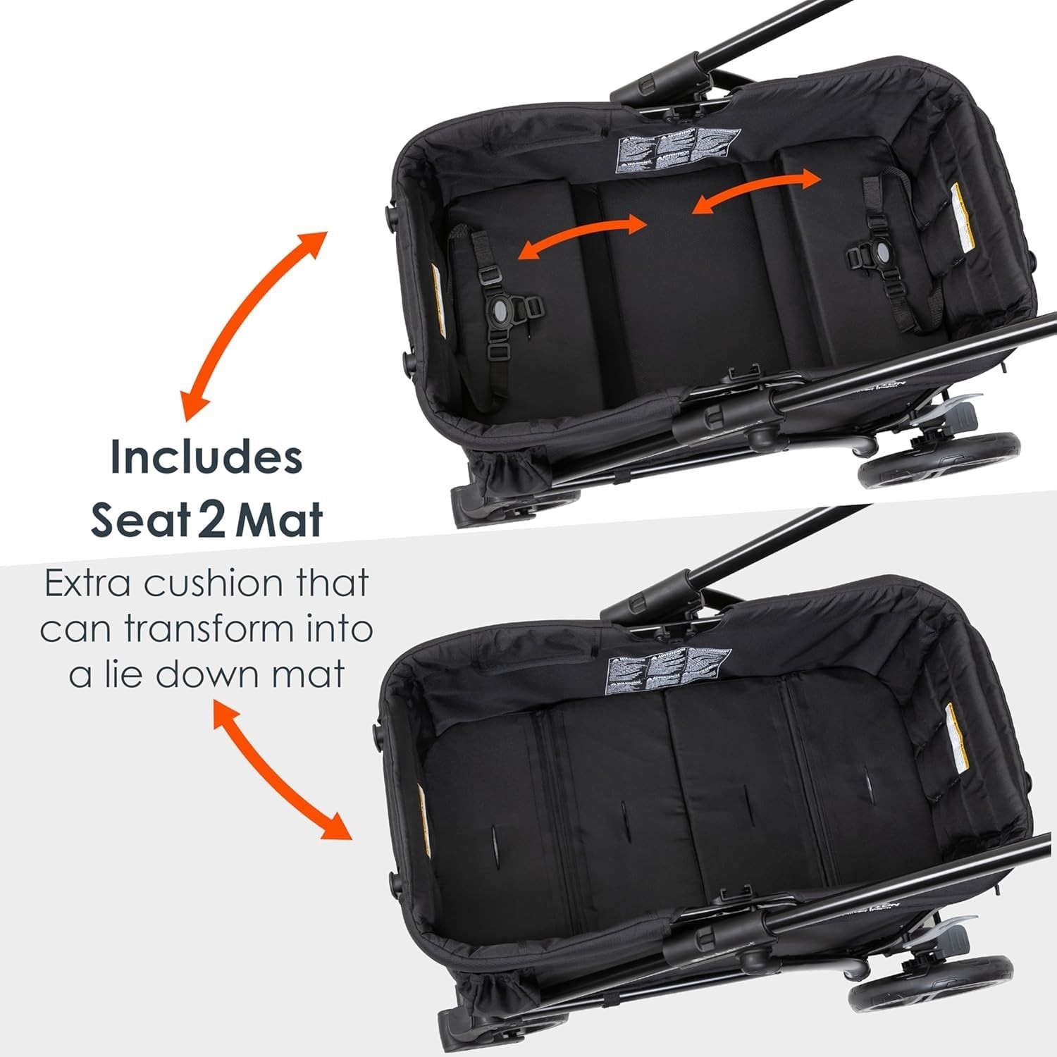 Expedition 2 in 1 Stroller Wagon Plus Ultra Black with Extra Large Cargo Space