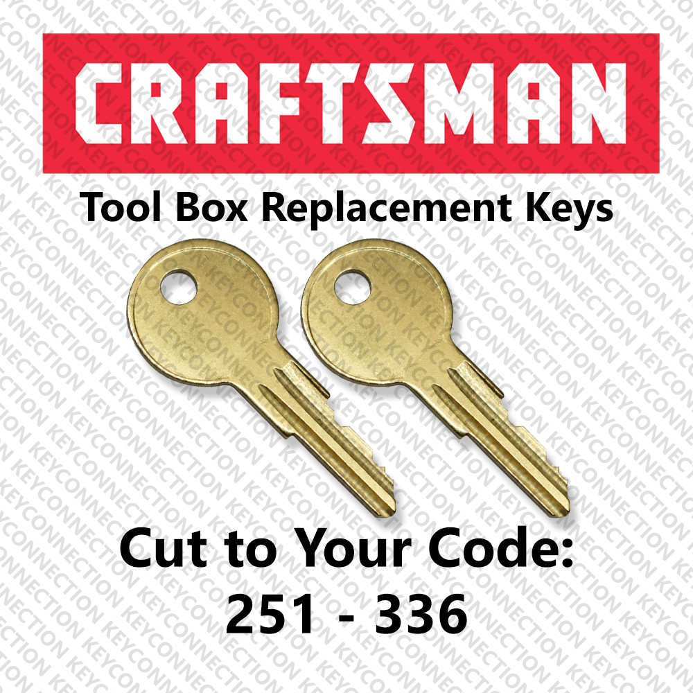 ( 2 ) Two Craftsman Tool Box Keys Cut to Your Code 251 - 336 Llaves Toolbox Keys