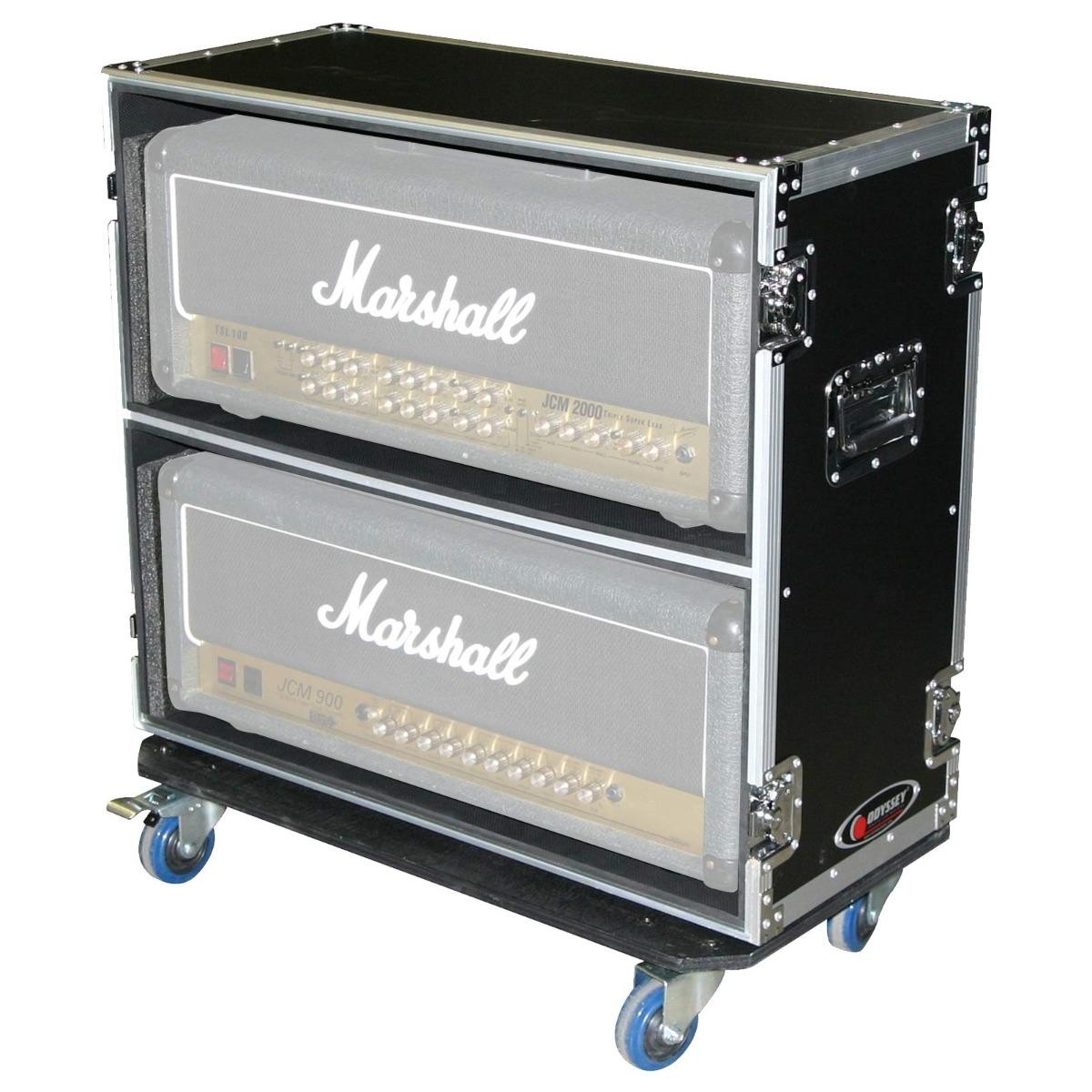 Odyssey FZGAMPHEAD2X2W Dual Guitar Amp Head Flight Case