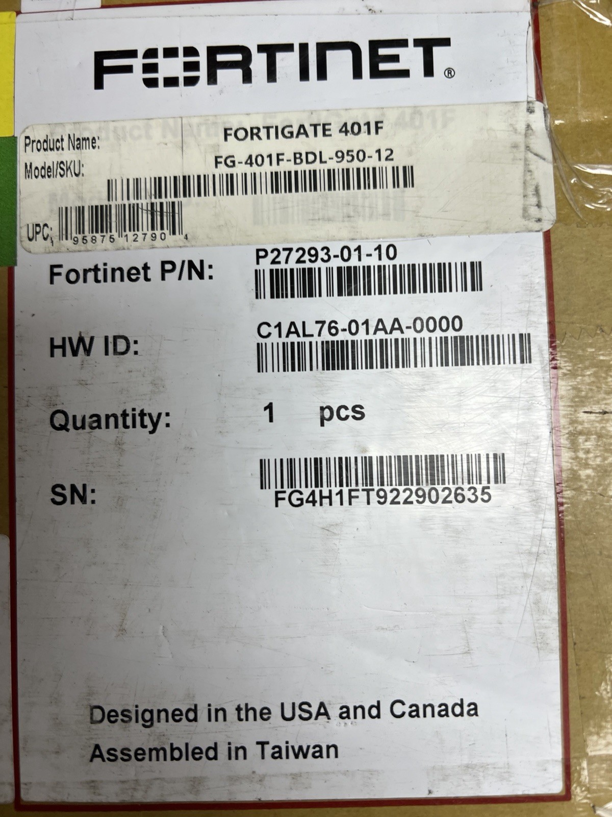 Fortinet FortiGate- FG-401F-BDL-950-12