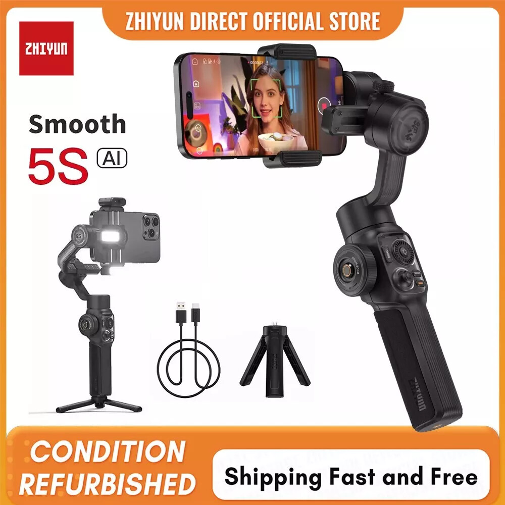 ZHIYUN Smooth 5S AI 3-Axis Gimbal Stabilizer Fill Light for iPhone Smartphone
