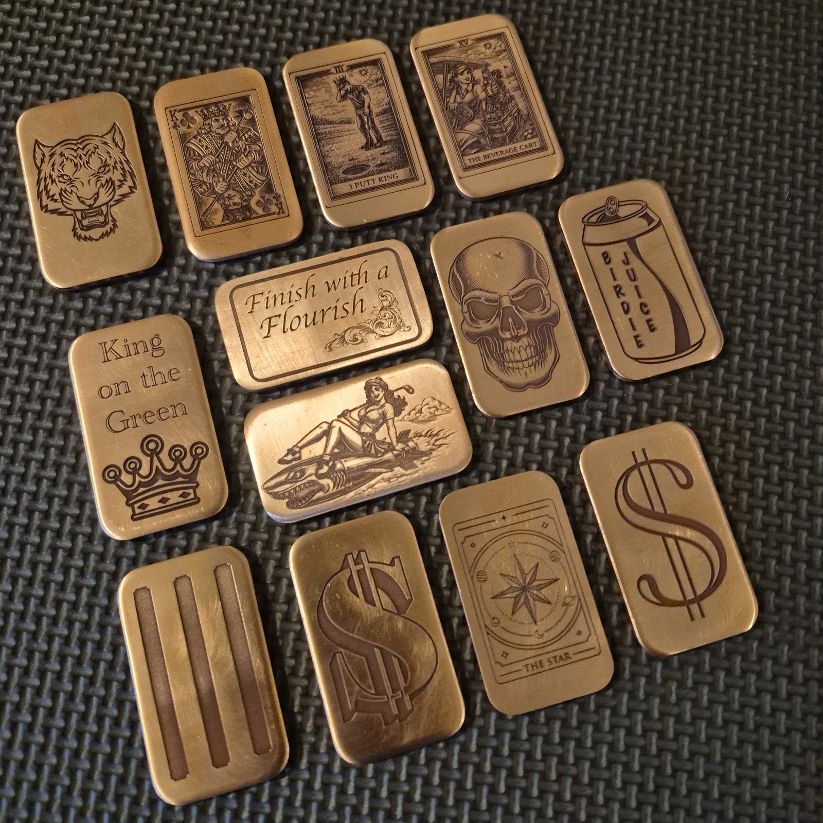 Custom Engraved Copper Rectangle Golf Ball Marker / Send your Design / Idea