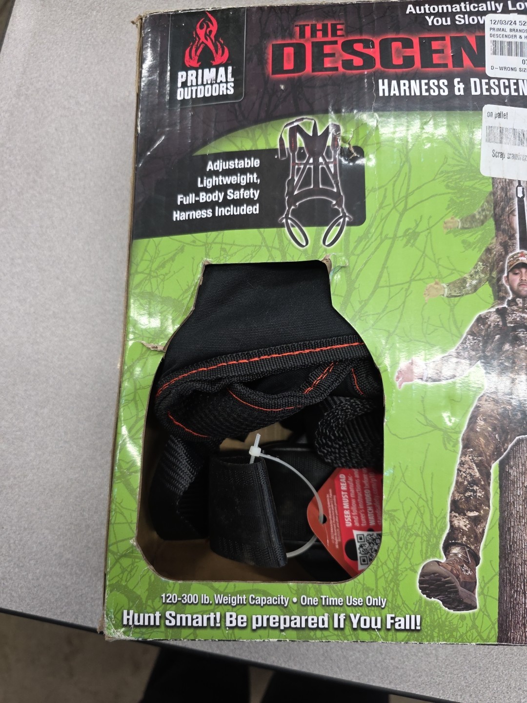 Primal Tree Stands Descender Device and Full Body Harness (Model: PTDC-901).