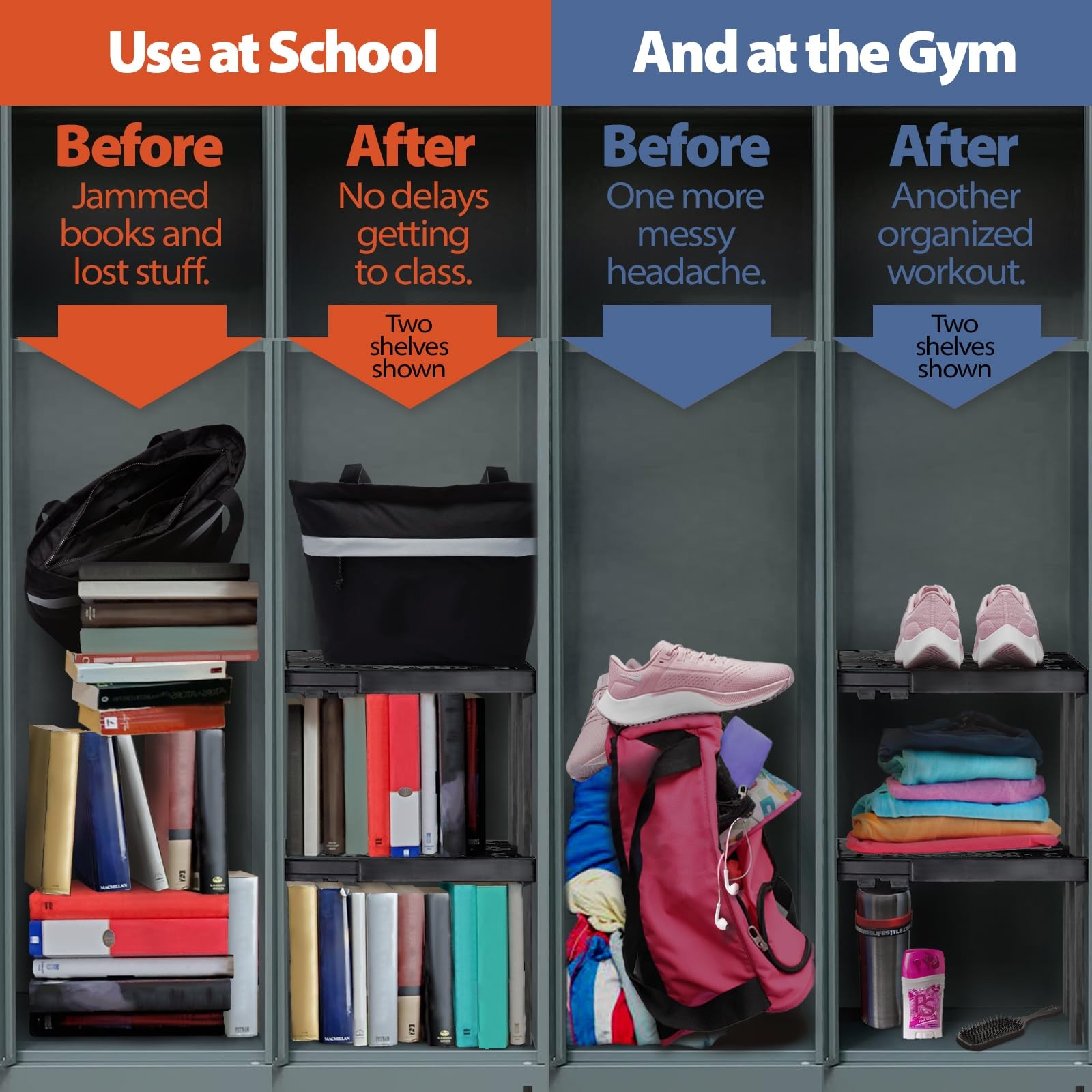 Locker Organizer Shelf， Adjustable Width and Height , Ideal Locker for School...