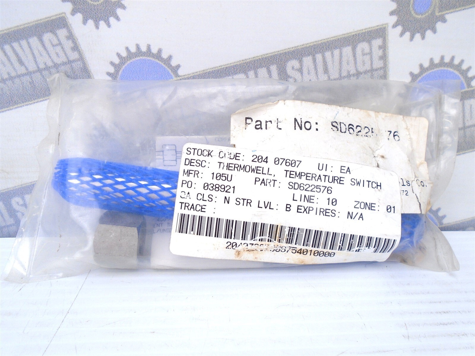 UNITED ELECTRIC - SD622576 - Stainless Steel THERMOWELL TEMPERATURE SWITCH (NEW)