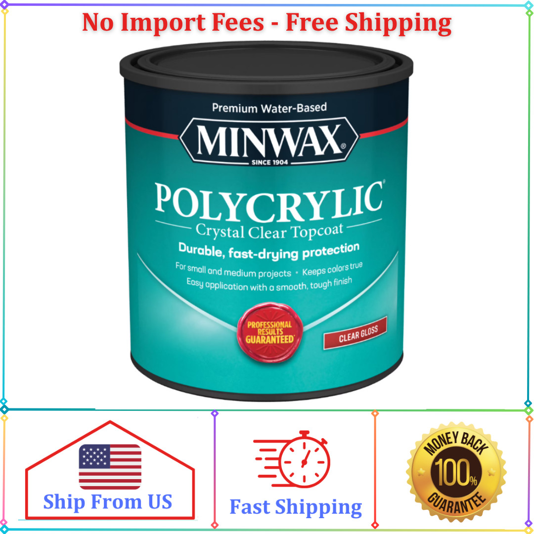 Minwax Polycrylic Protective Finish, Clear Gloss, Clear, 1 Quart