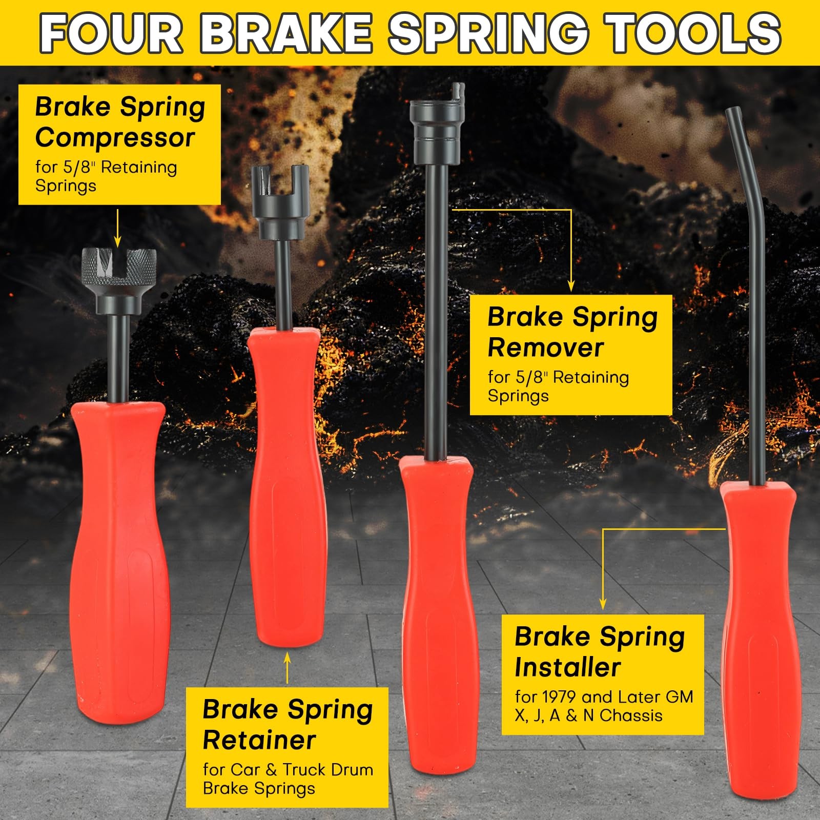 Acymner 8PCS Drum Brake Tool Kit | Tool, Spring Red