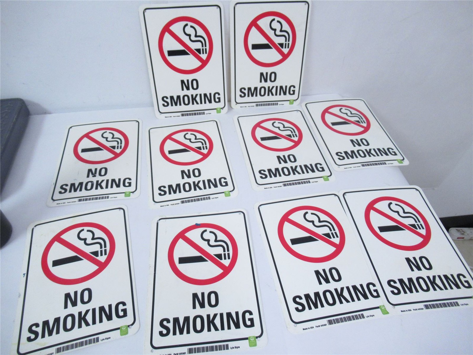 247766 Old-Stock; Lyle Signs 44VAB1 Lot-10 No Smoking Signs 10" x 7.25"