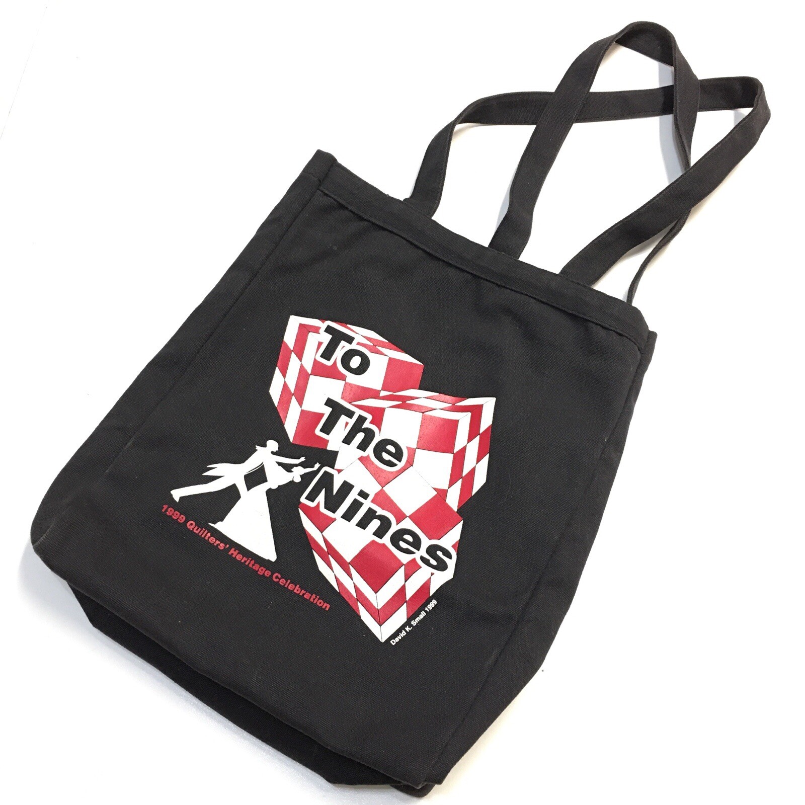 Quilters Heritage Celebration To The Nines Vintage 1999 Canvas Tote Bag Black