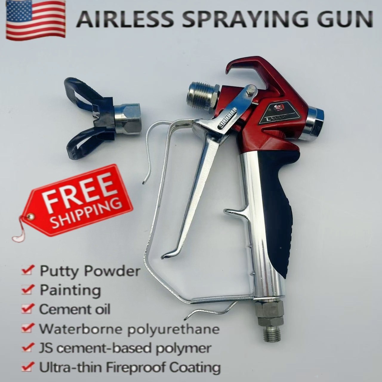 0538020 Airless Spray Gun RX-Pro Red Series w/ 517 Tip & Guard for Titan 538020