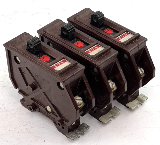 Wadsworth A120NI 20 Amp 1 Pole Circuit Breaker Metal Foot 120V — Age READ (QTY3)