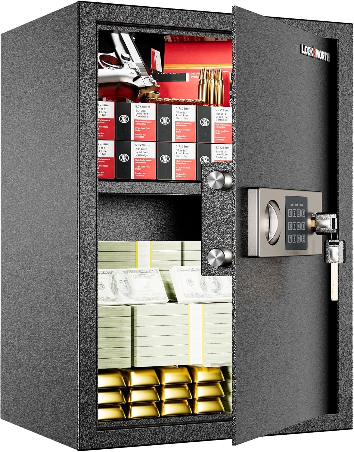 Safe for Home, 1.9 Cubic Feet Safety Box for Money, Jewelry, Documents and Guns,