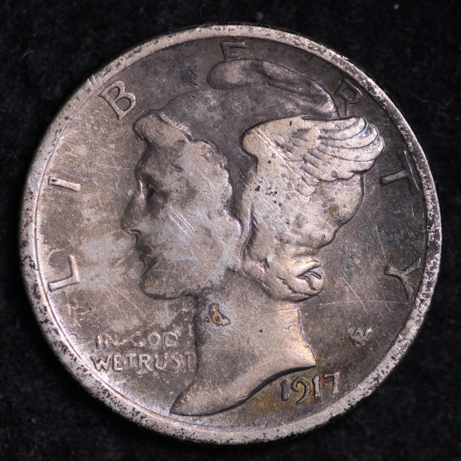 1917-S Mercury Dime CHOICE VF FREE SHIPPING E661 KM