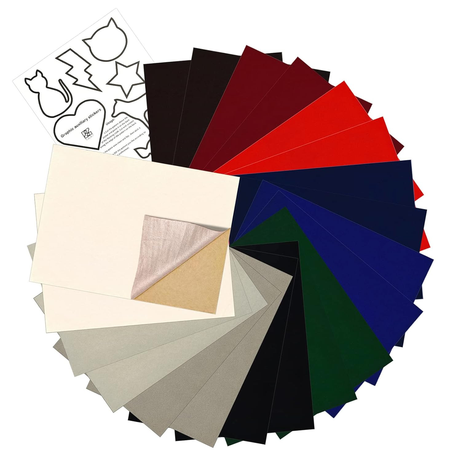 20 Pcs Self-Adhesive Velvet Flocking Liner Sheet for Jewelry Box Decoration,Diy