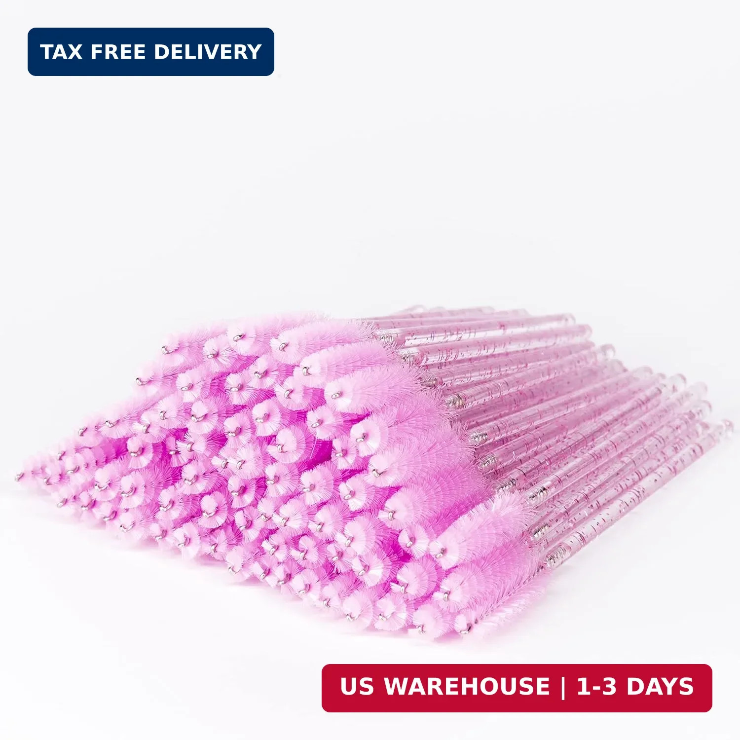 i-Laesh 100 Pcs Disposable Eyelash Brushes, Mascara Wands, Spoolies for Eyelash