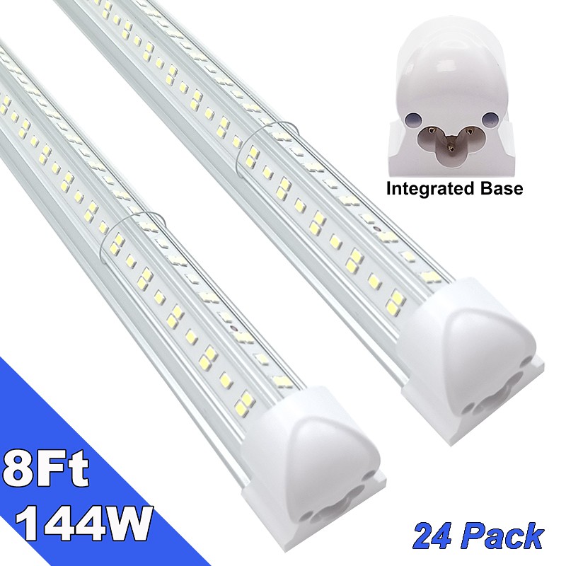 24Pack 8 Foot LED Shop Lights 144W 8FT Led Tube Light Fixture T8 Integrated Bulb