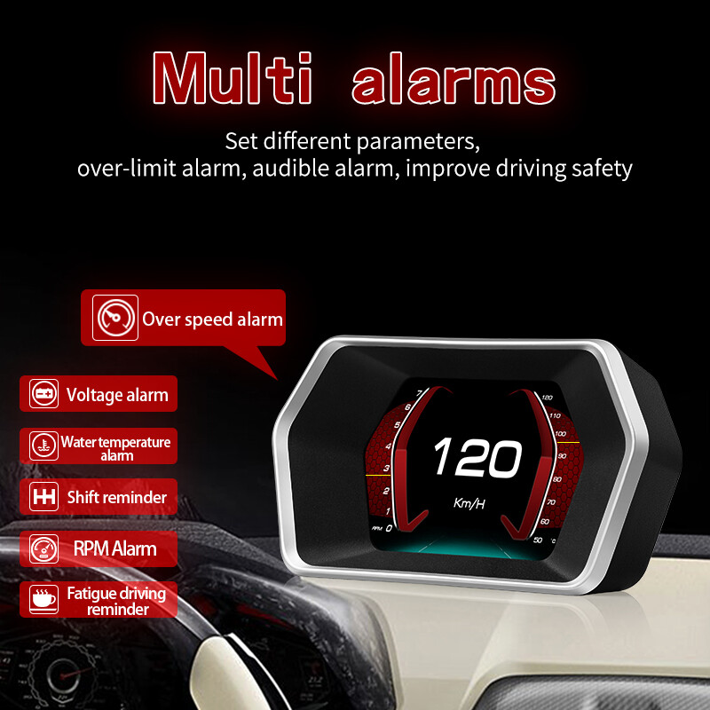 Car HUD Computer OBD GPS Head Up Display Speedometer Tester Reader P17 IGNITION