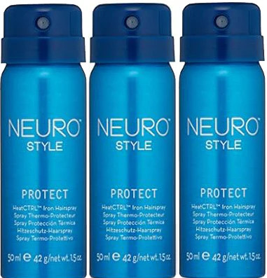 3 Pack Paul Mitchell Neuro Protect Heatctrl Iron Hairspray 1.5 oz