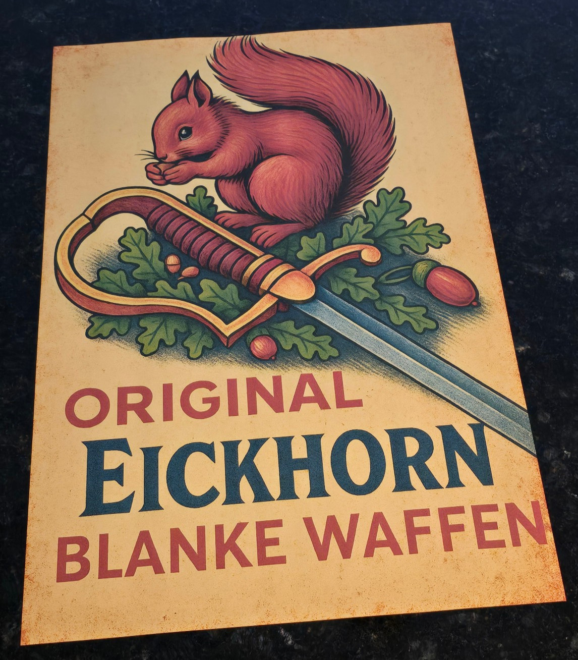 WW2 WWII German DAGGER KNIFE SWORD Maker Carl Eickhorn Ad Poster Print