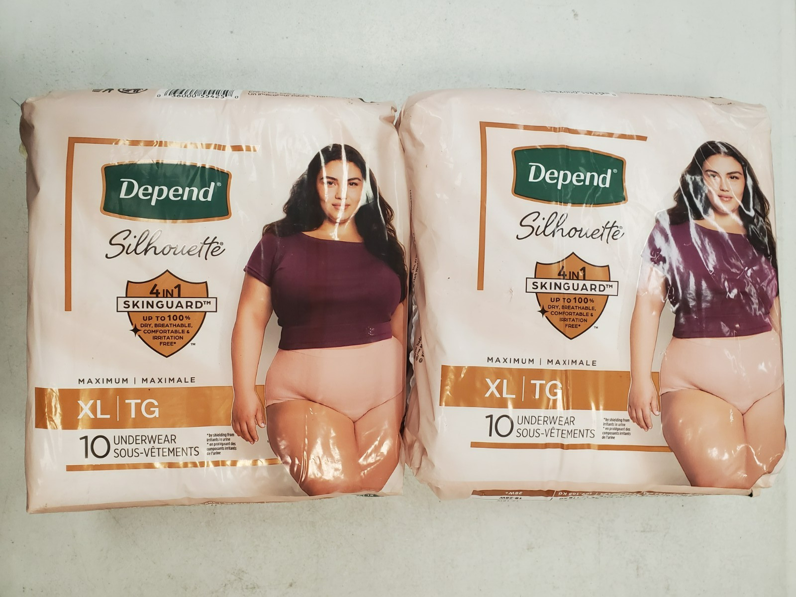 2 Bags of 10: Depends Silhouette Womens Incont. Underwear *XL* Pink (B1P1a-4250)