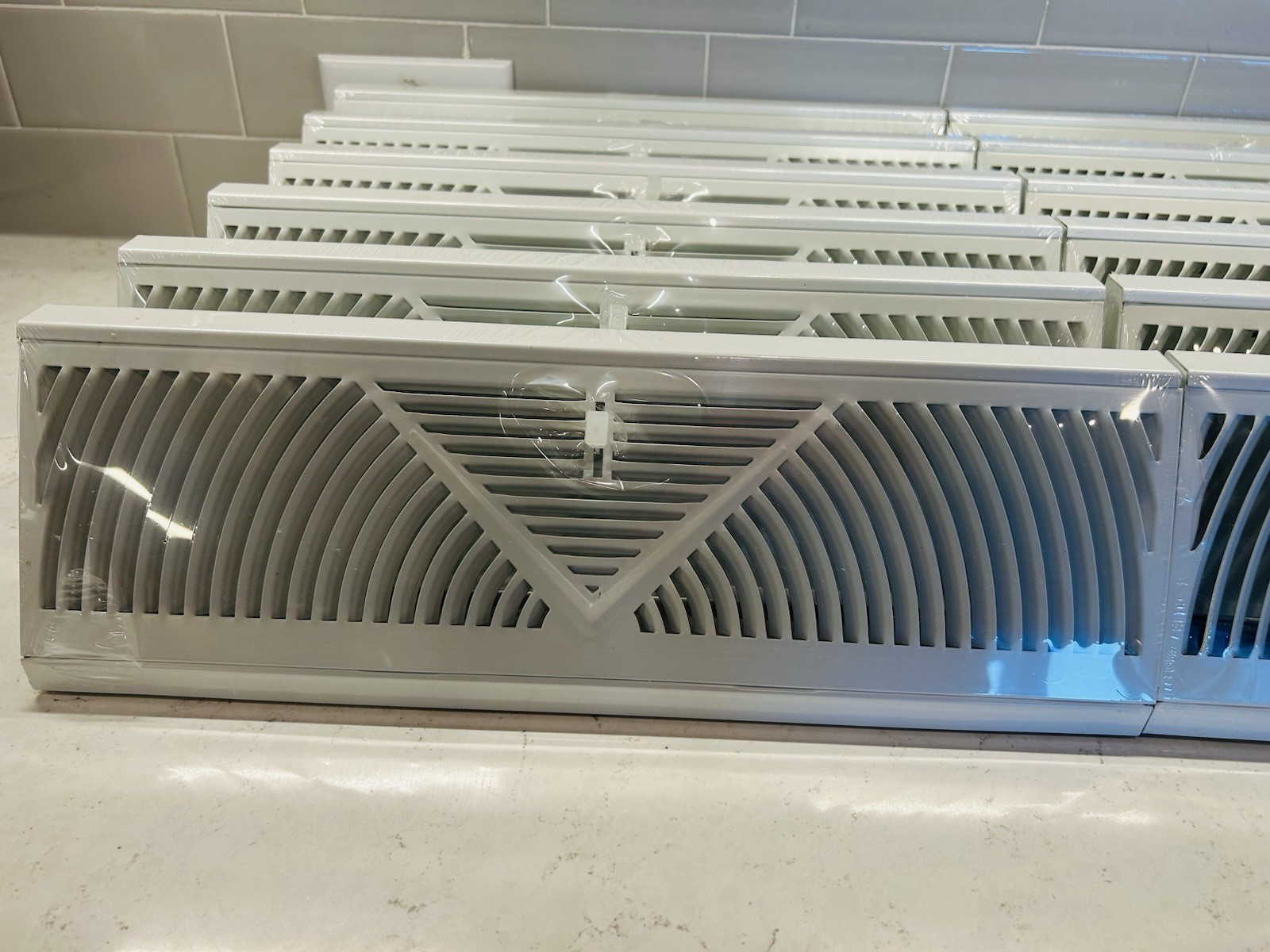 6 Pcs Baseboard Register Vent 15” Round Flow Diffuser Covers (White)