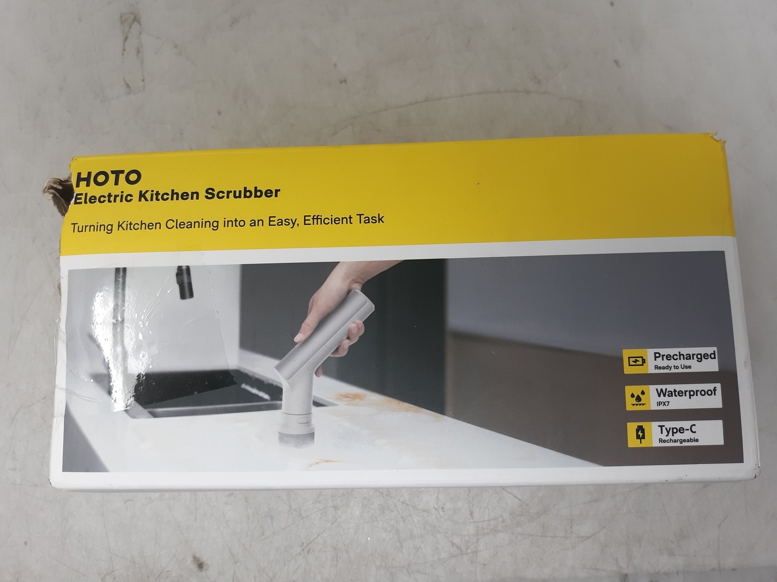 HOTO Electric Spin Scrubber – Waterproof (IPX7), 2-Speed, Extendable Handle