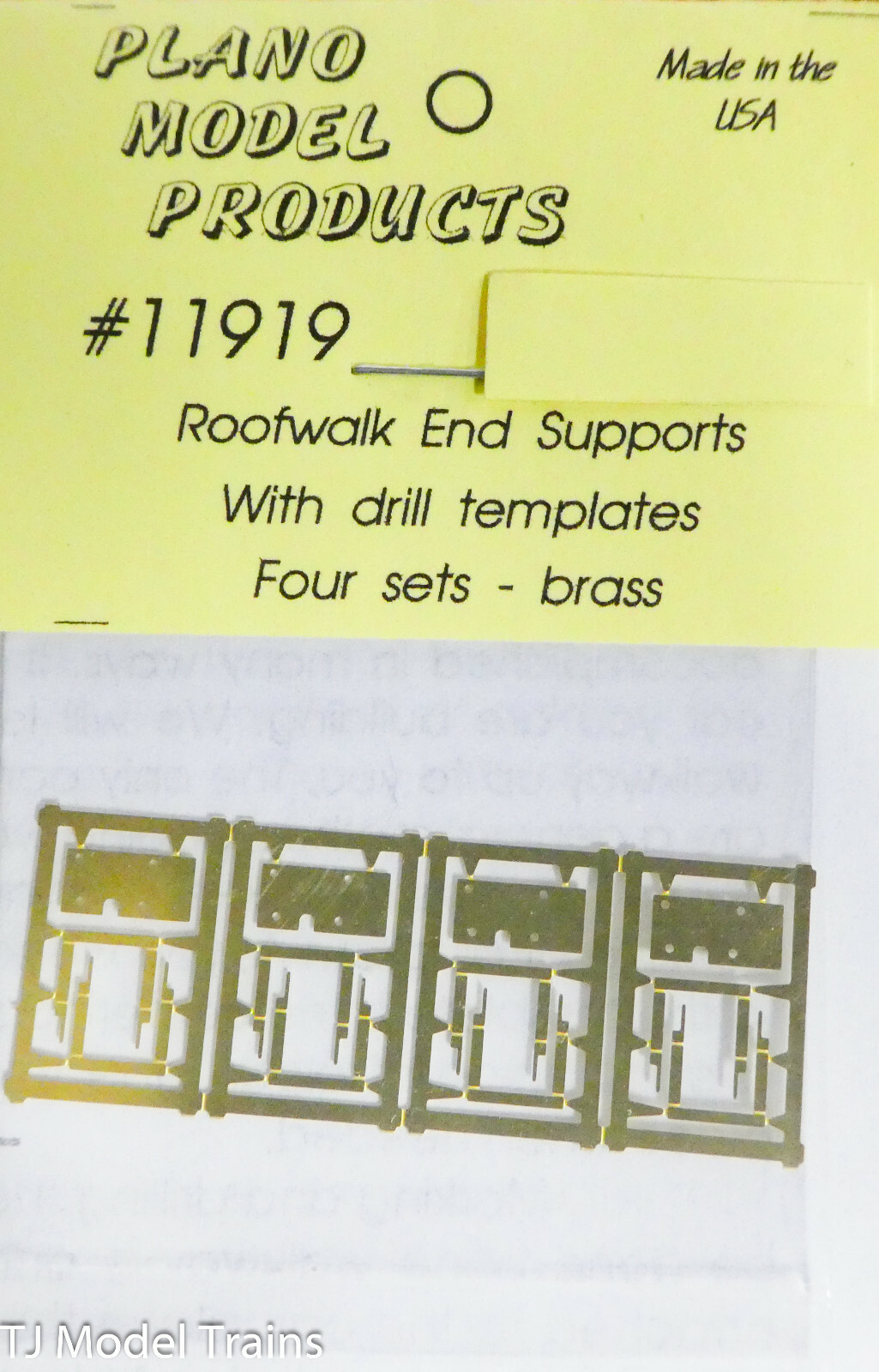 Plano Model Products HO #11919 Roofwalk End Supports w/Drill Templates (4 Sets)