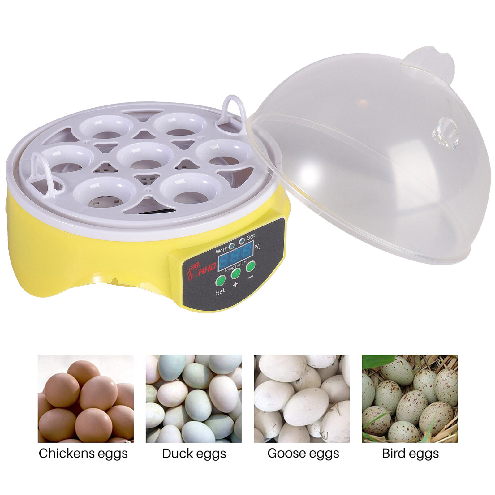 110V Egg Incubator Digital Automatic Hatcher Chicken Temperature Control 7 Eggs