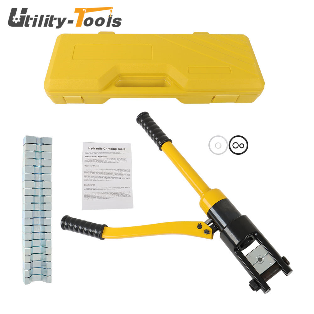 16 Mt Hydraulic Crimper Crimping Tool with 11 Dies Battery Cable Lug Terminal